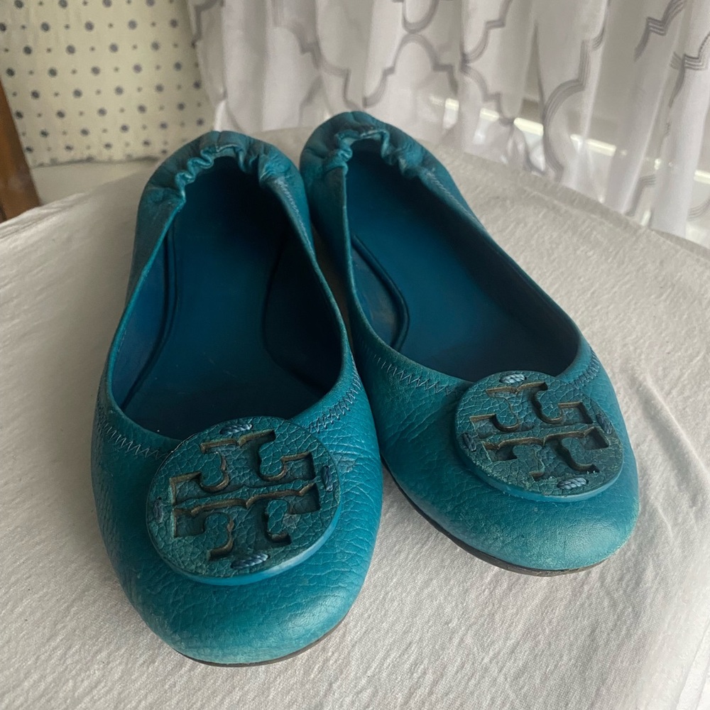 Teal Tory Burch flats
